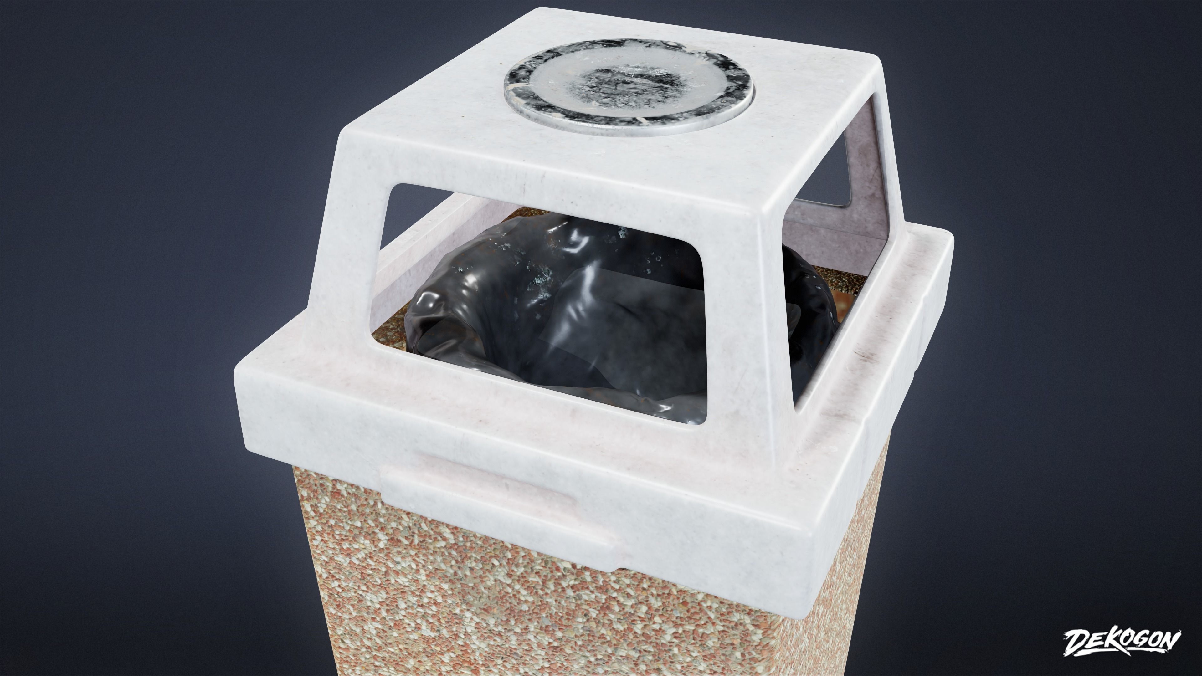 TRASH - Trash Can Set 34 - LOW POLY AND NANITE Low-poly 3D model_2