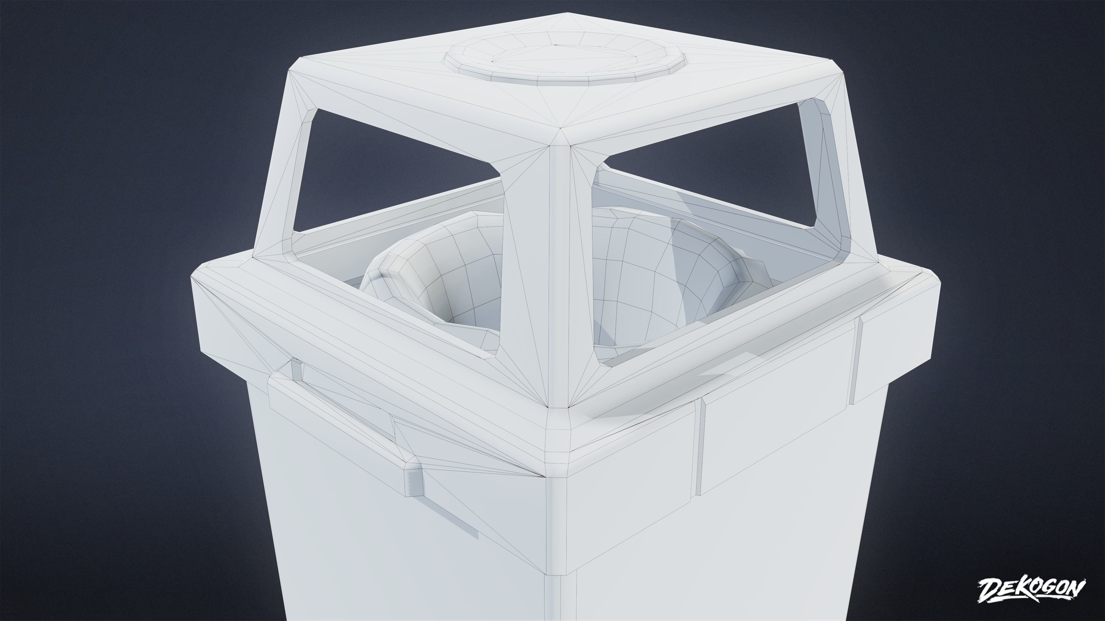 TRASH - Trash Can Set 34 - LOW POLY AND NANITE Low-poly 3D model_3