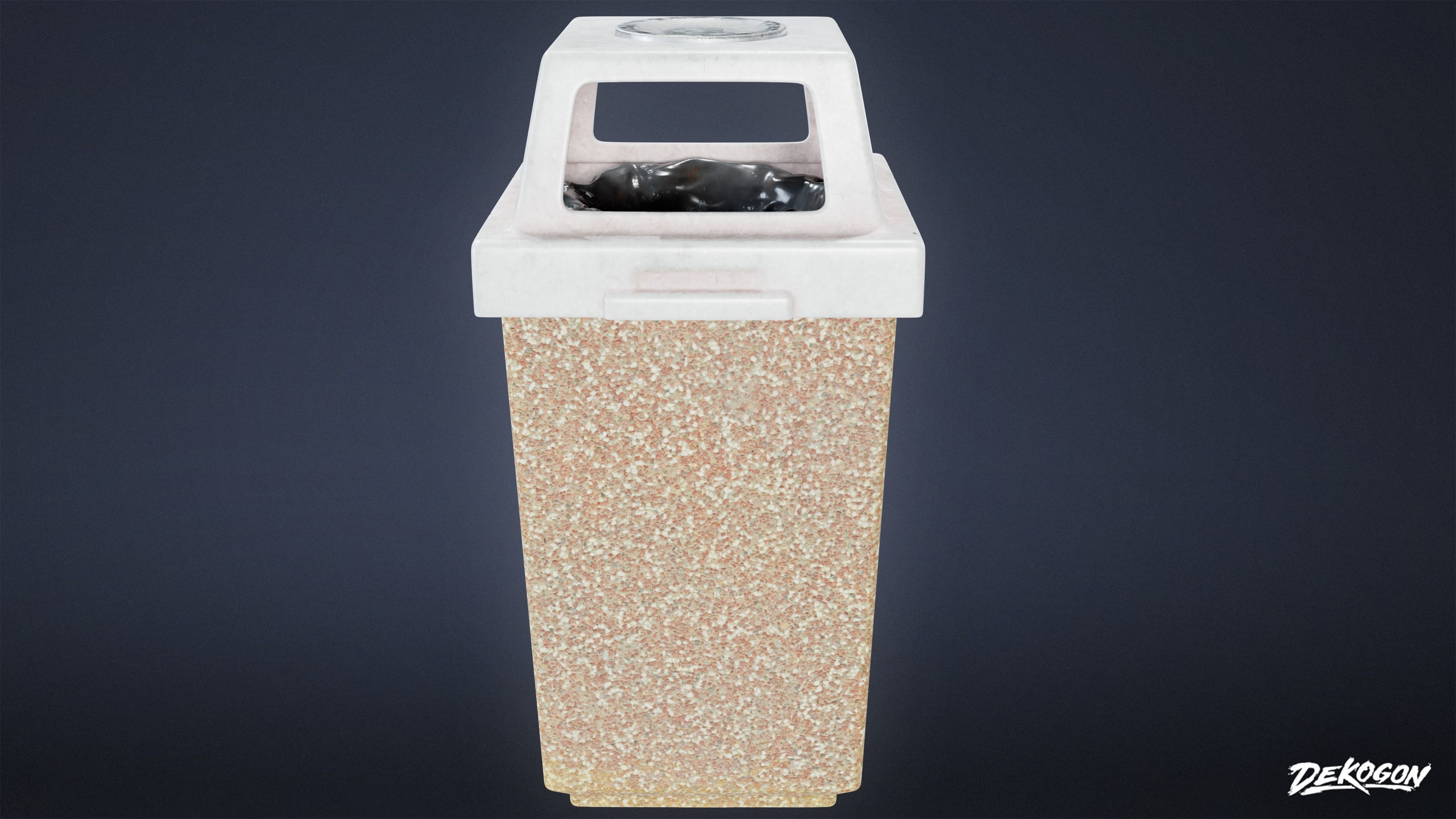 TRASH - Trash Can Set 34 - LOW POLY AND NANITE Low-poly 3D model_17