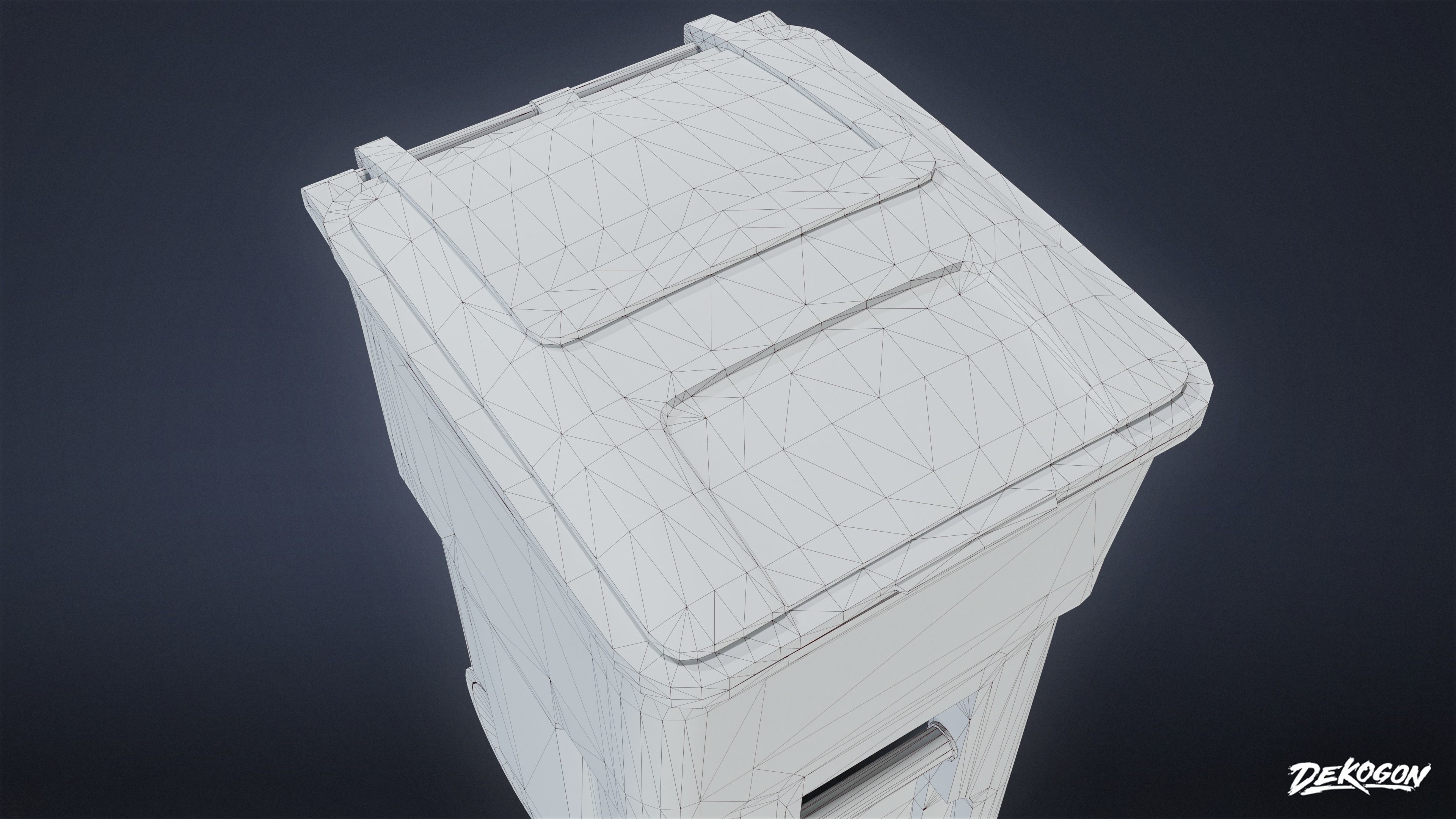 TRASH - Trash Plastic Dumpster 01 - LOW POLY AND NANITE Low-poly 3D model_7