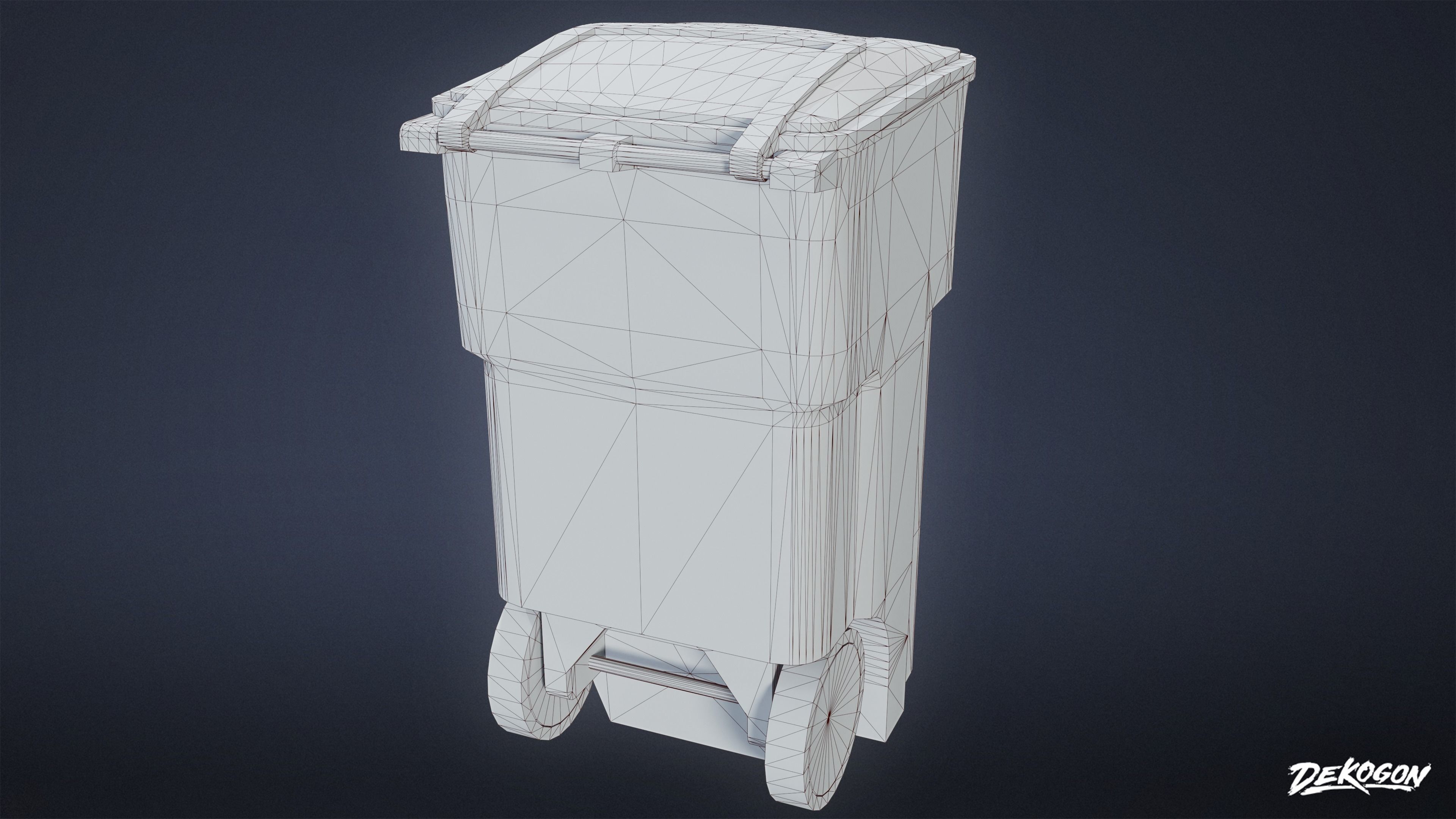 TRASH - Trash Plastic Dumpster 01 - LOW POLY AND NANITE Low-poly 3D model_6