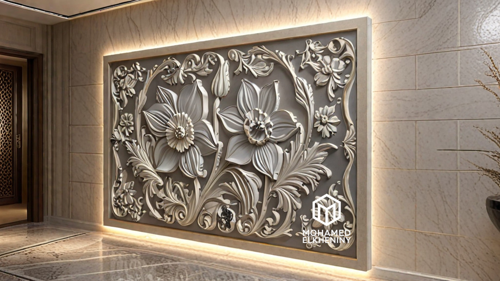 Modern Wall Panel Relief for CNC and 3D Printing 02  3D print model_4