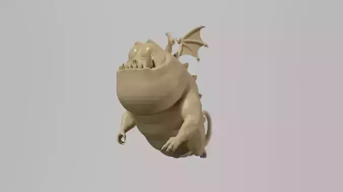 Cut and fat dragon for 3d print 75 mm