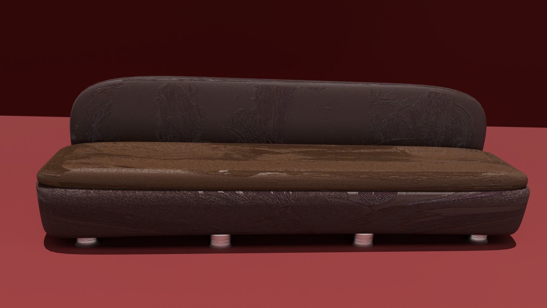 old sofa  Low-poly 3D model_6