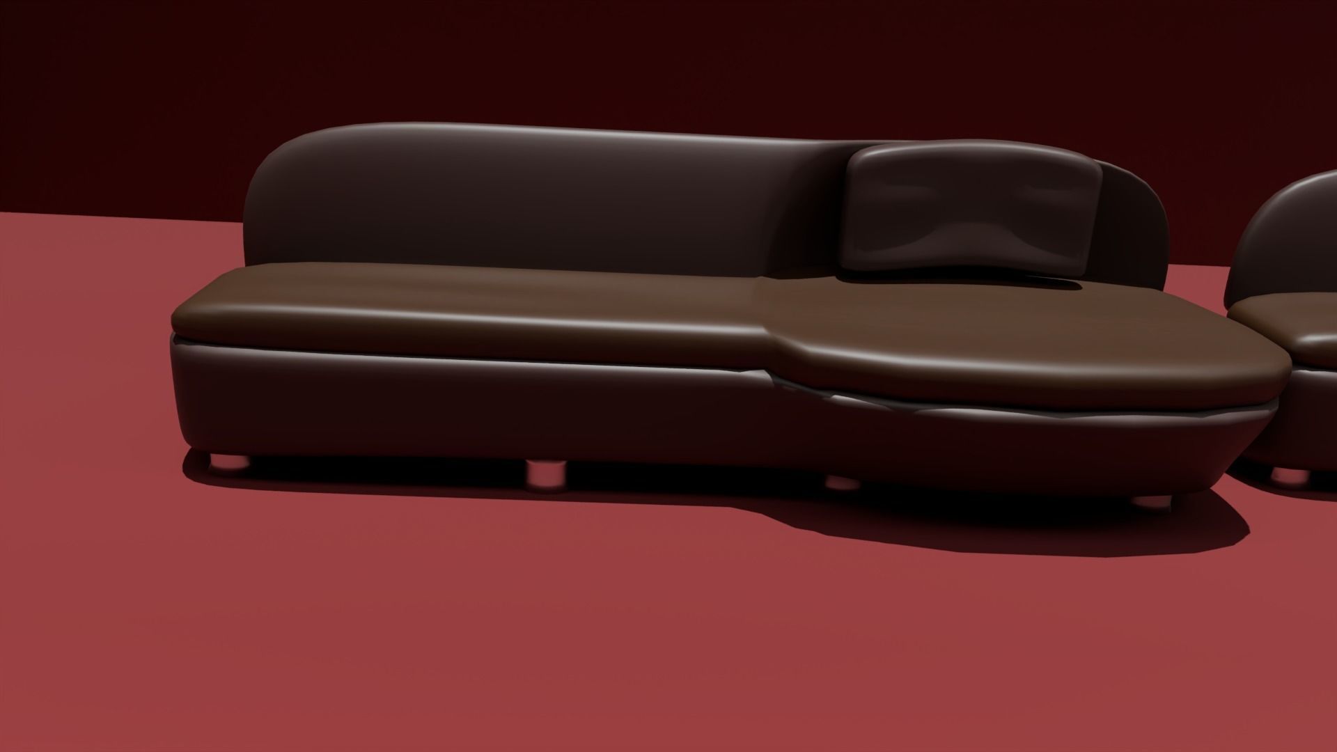 old sofa  Low-poly 3D model_9
