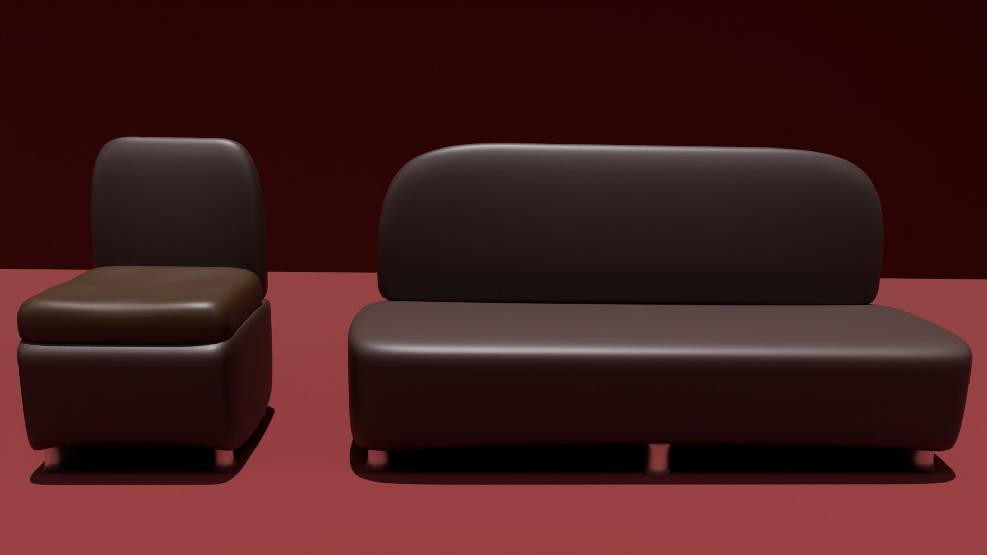 old sofa  Low-poly 3D model_10