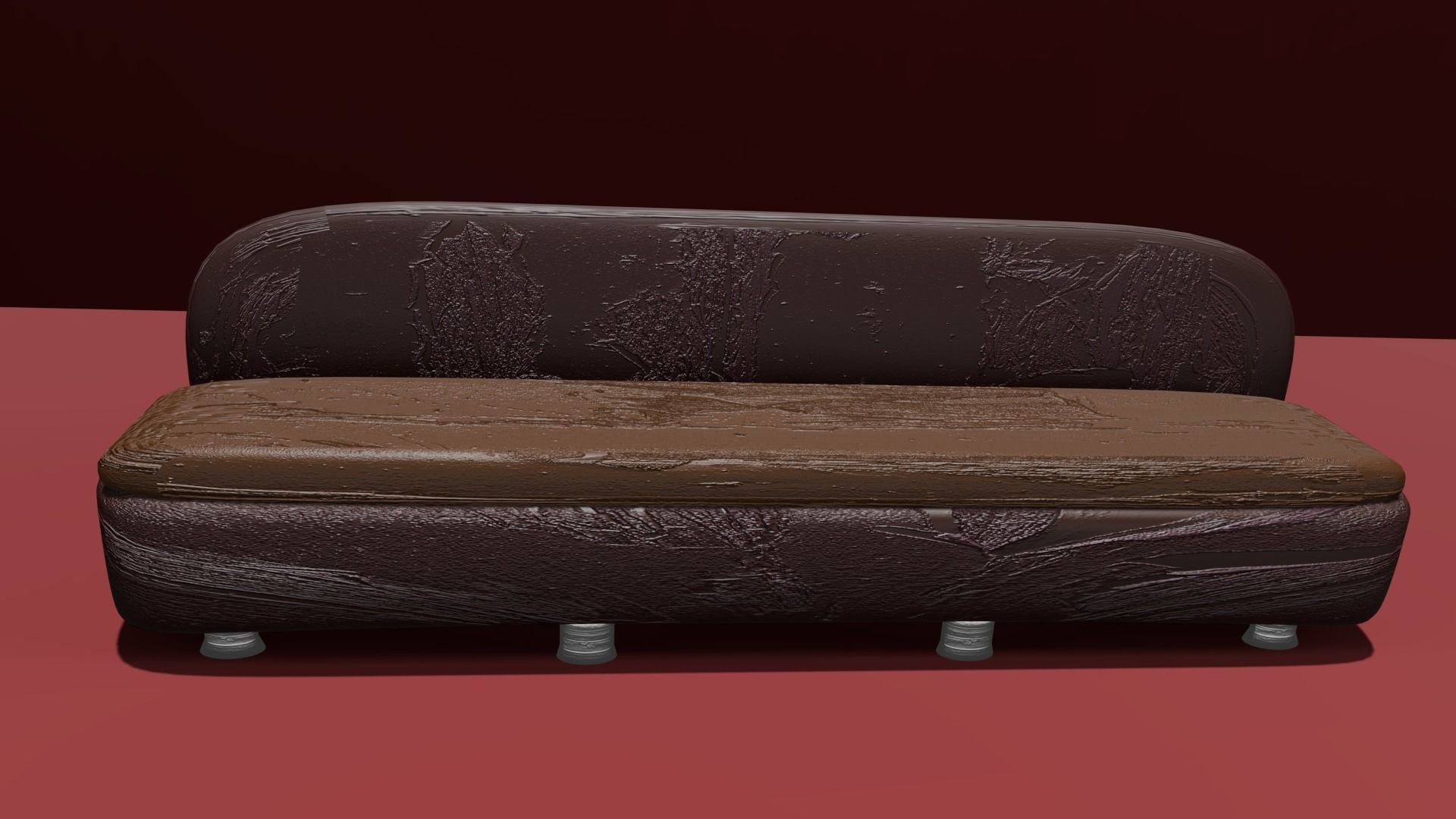 old sofa  Low-poly 3D model_5