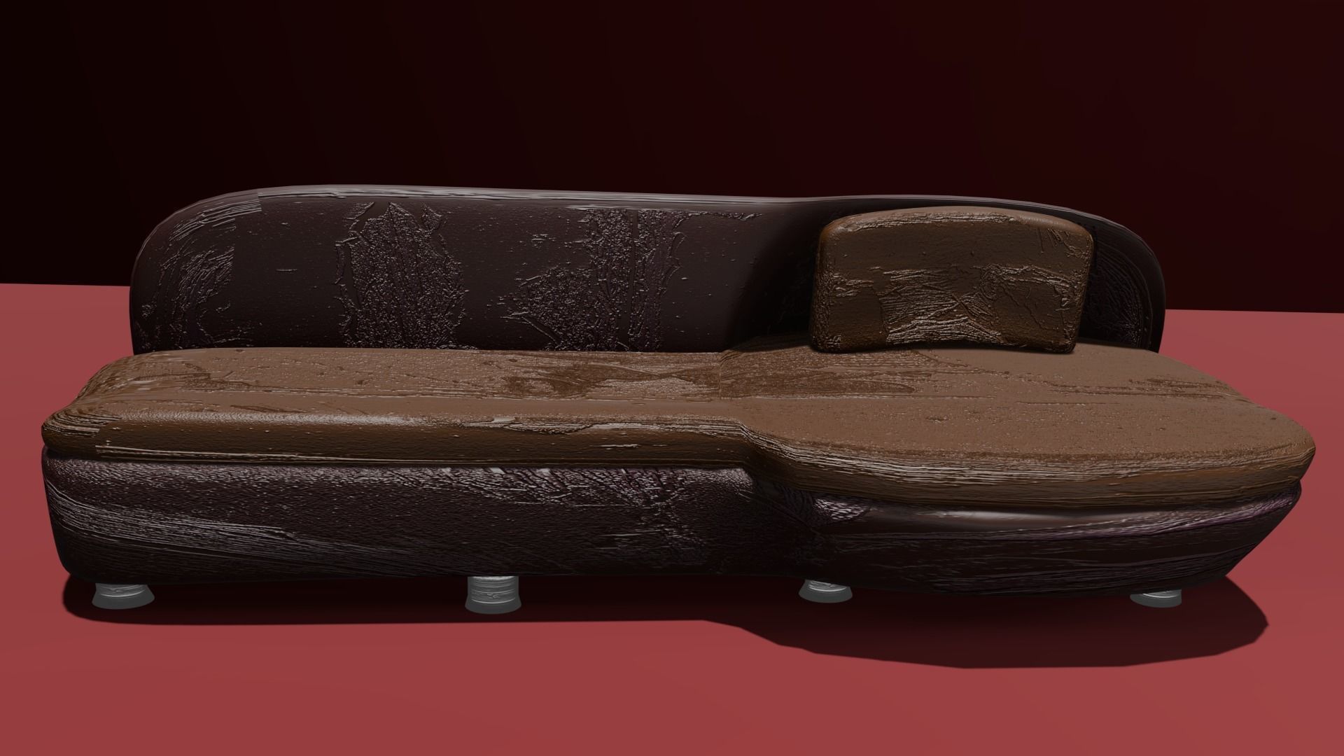 old sofa  Low-poly 3D model_1