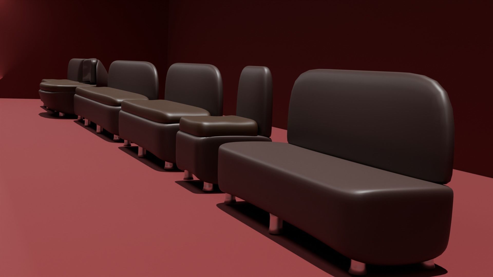 old sofa  Low-poly 3D model_4