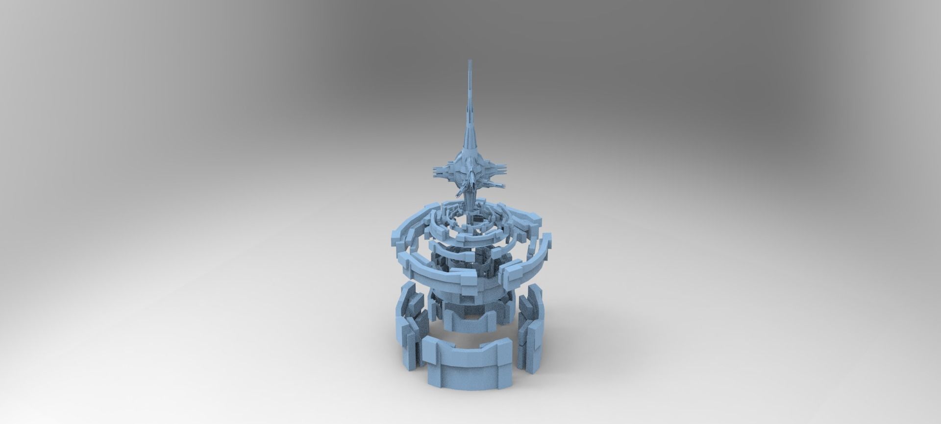 Babylon garden structure dome Sci Fi  Low-poly 3D model_1