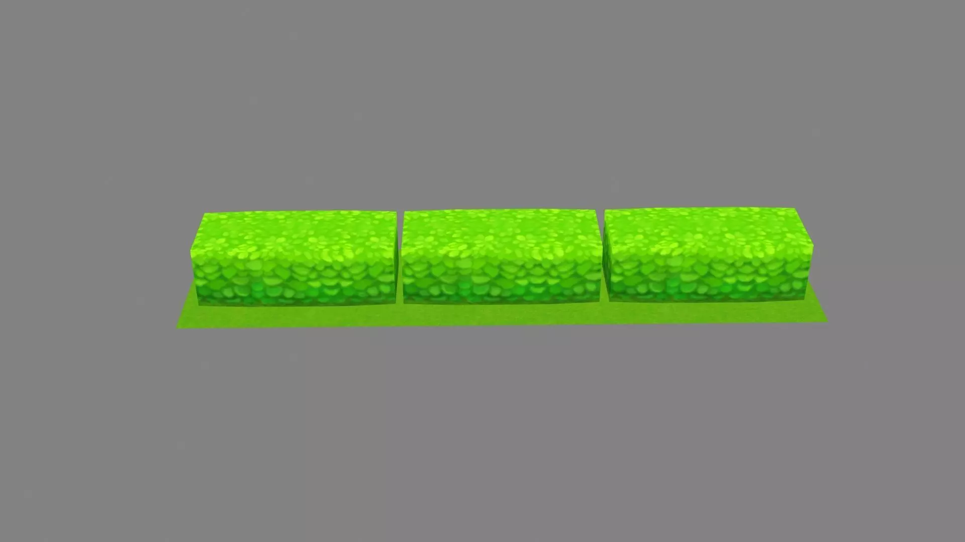 Cartoon garden grass bushes - Strips Low-poly 3D model