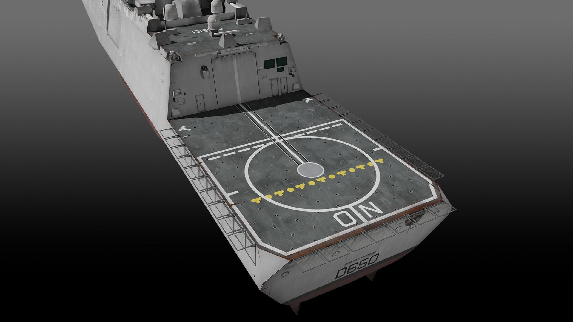 FREMM class Frigate D650 Aquitaine Low-poly 3D model_11