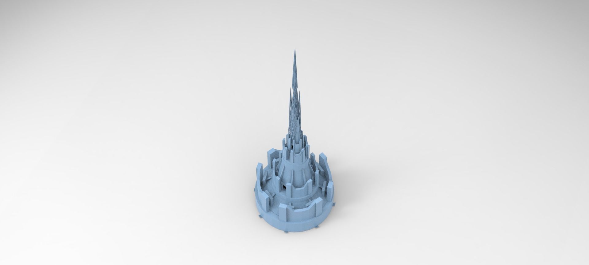 Babylon AD Sci fi garden structure fountain  Low-poly 3D model_4