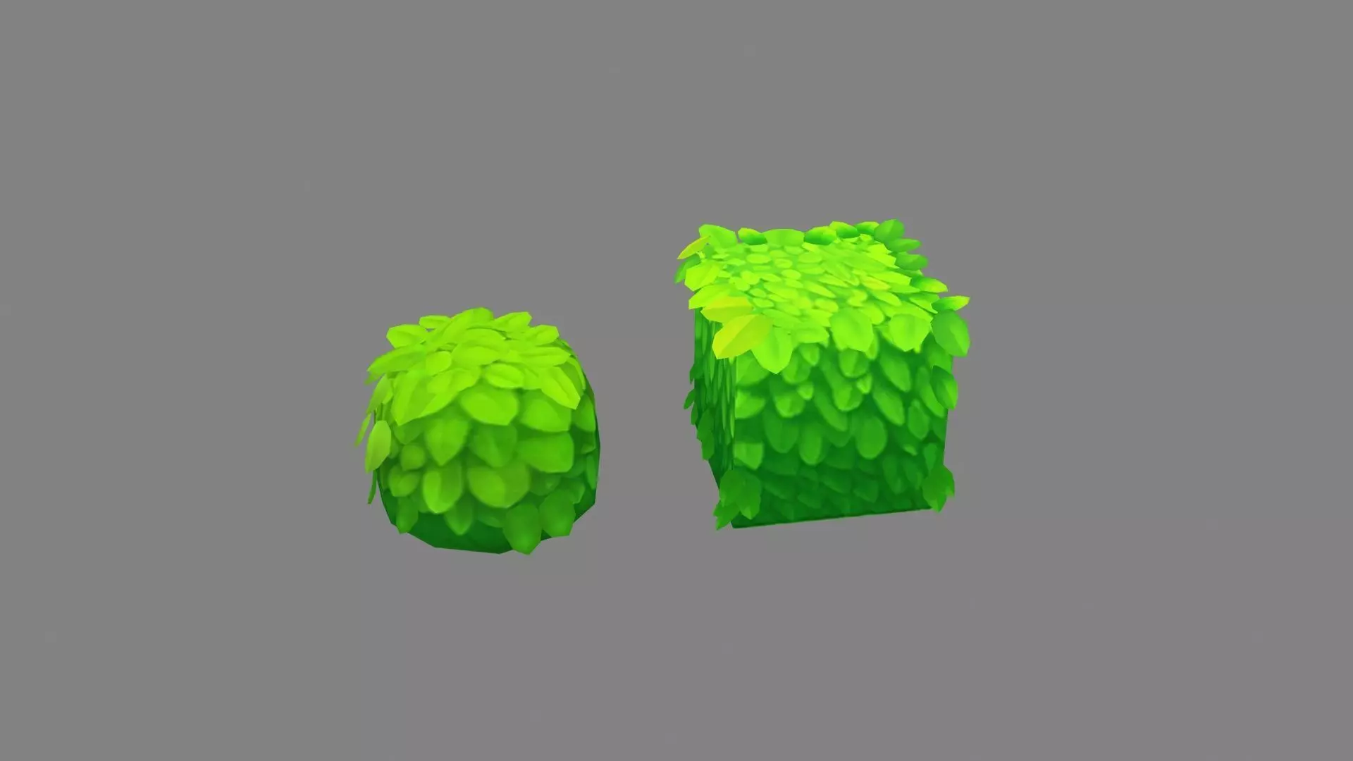 Cartoon garden grass bushes - horticulture Low-poly 3D model