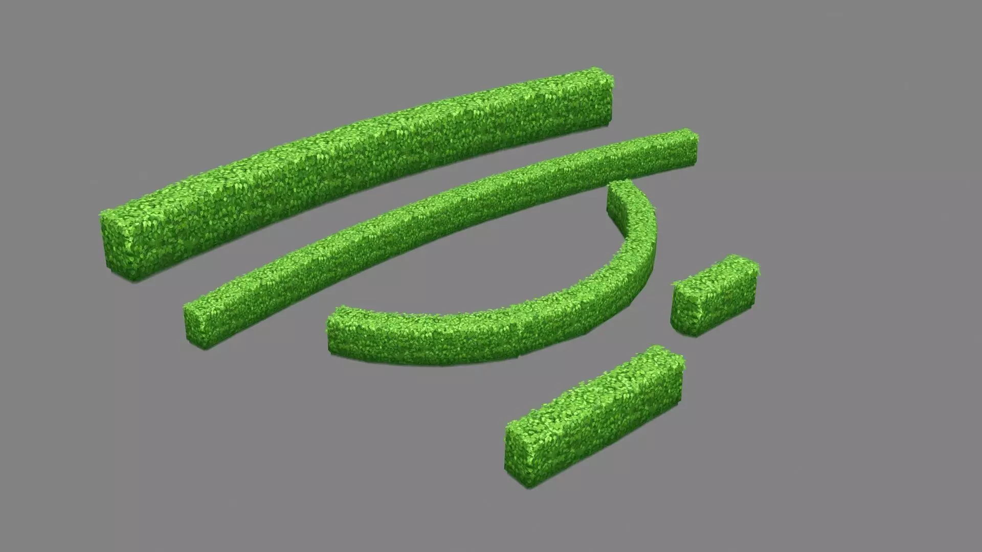 Garden Gardening Combination - Cartoon Grass bushes Low-poly 3D model