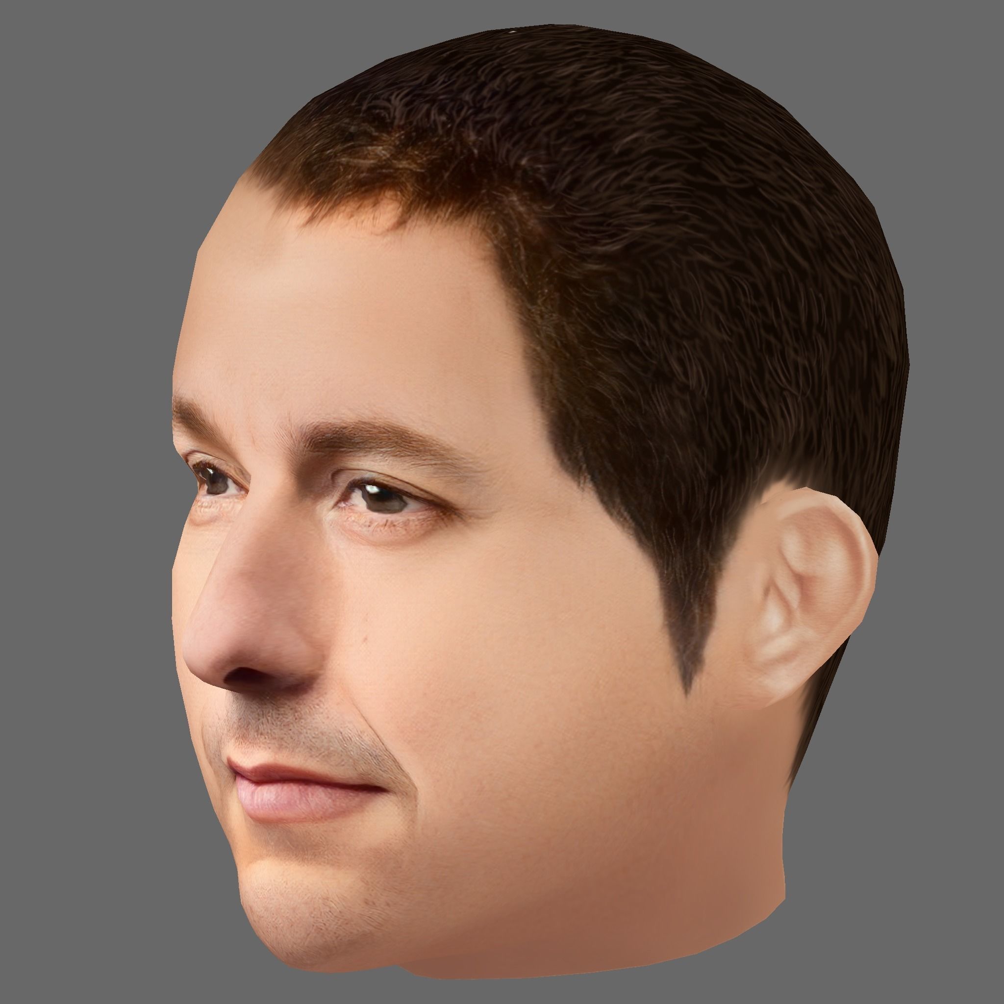 Adam Sandler Head - Low poly head for game Low-poly 3D model_1