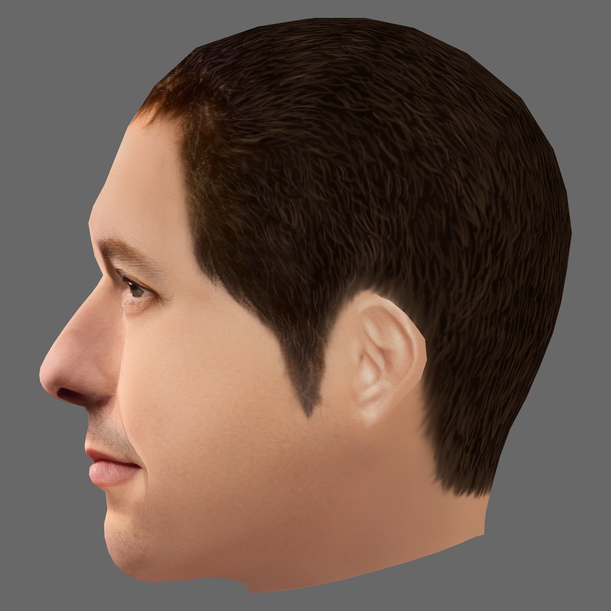 Adam Sandler Head - Low poly head for game Low-poly 3D model_2