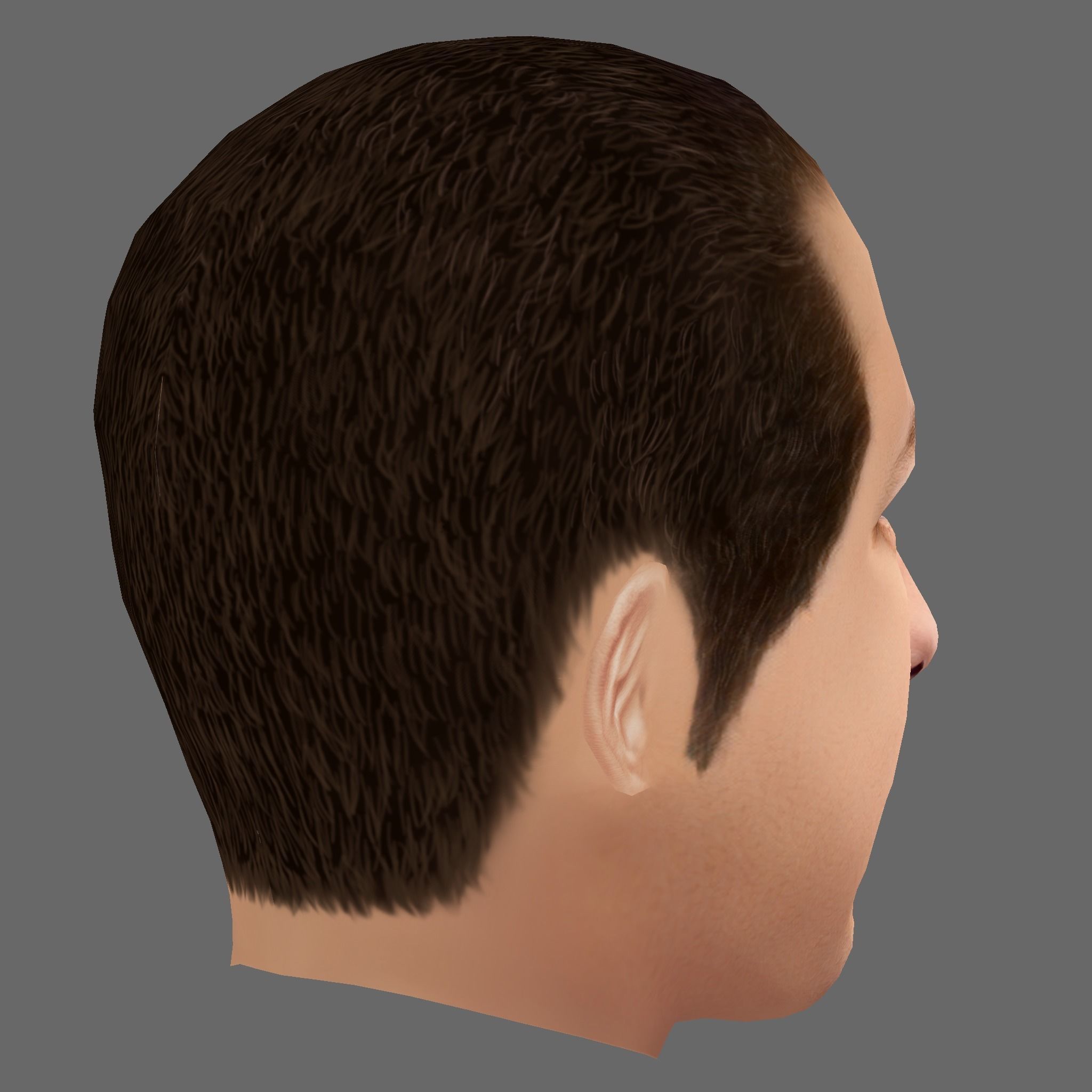 Adam Sandler Head - Low poly head for game Low-poly 3D model_4