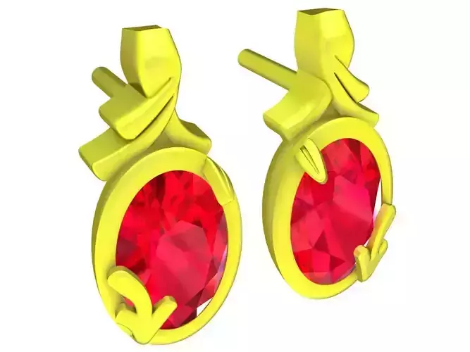 5804 oval ruby earrings