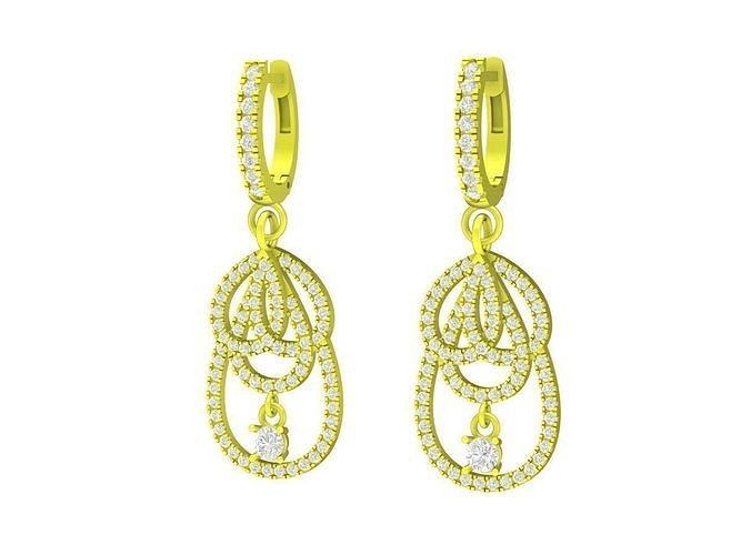 5816 luxury diamond women earrings 3D print model