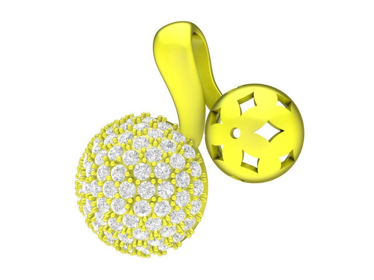 7882 diamond ball charm pendant 3D print model_1