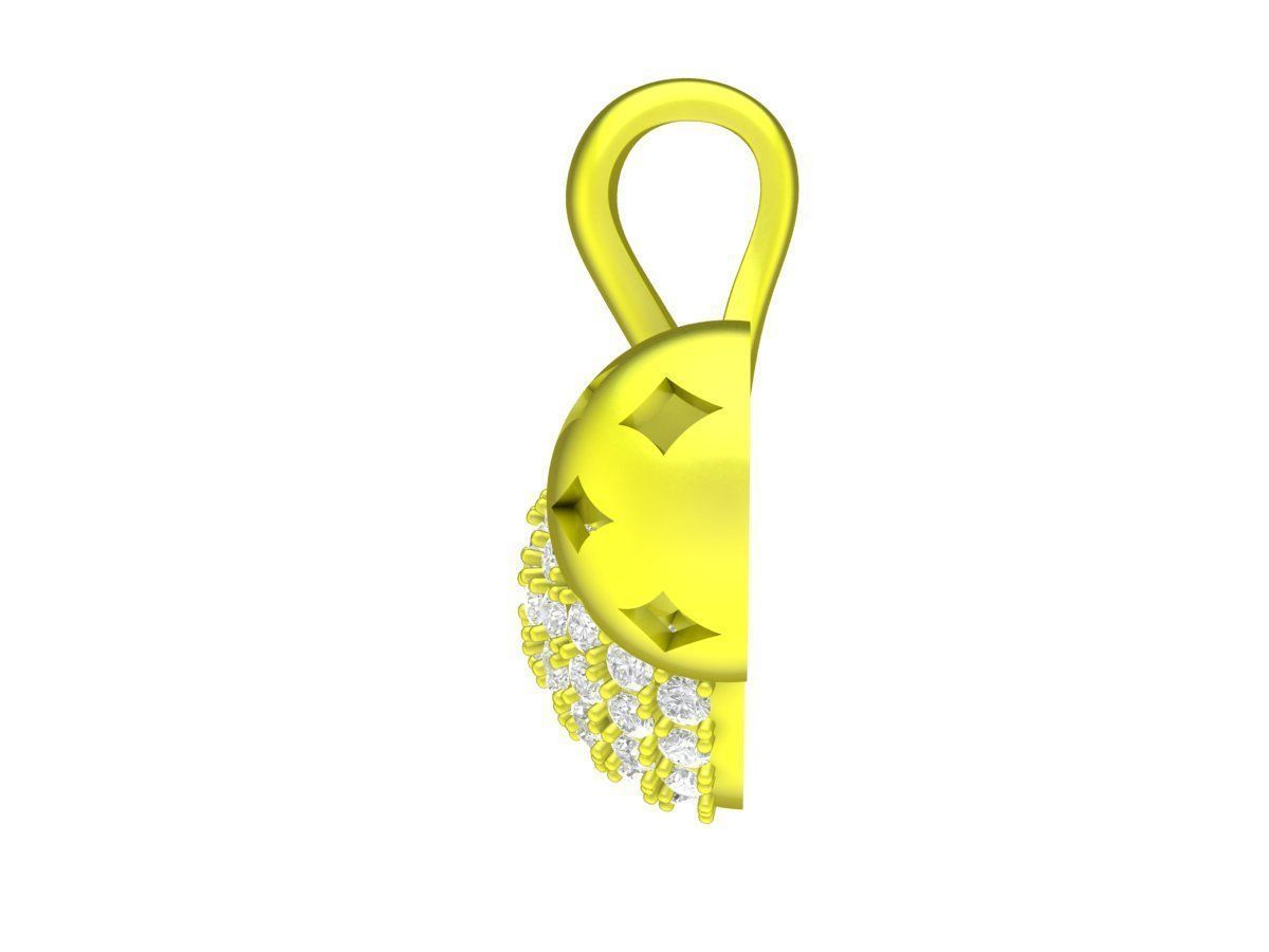 7882 diamond ball charm pendant 3D print model_2