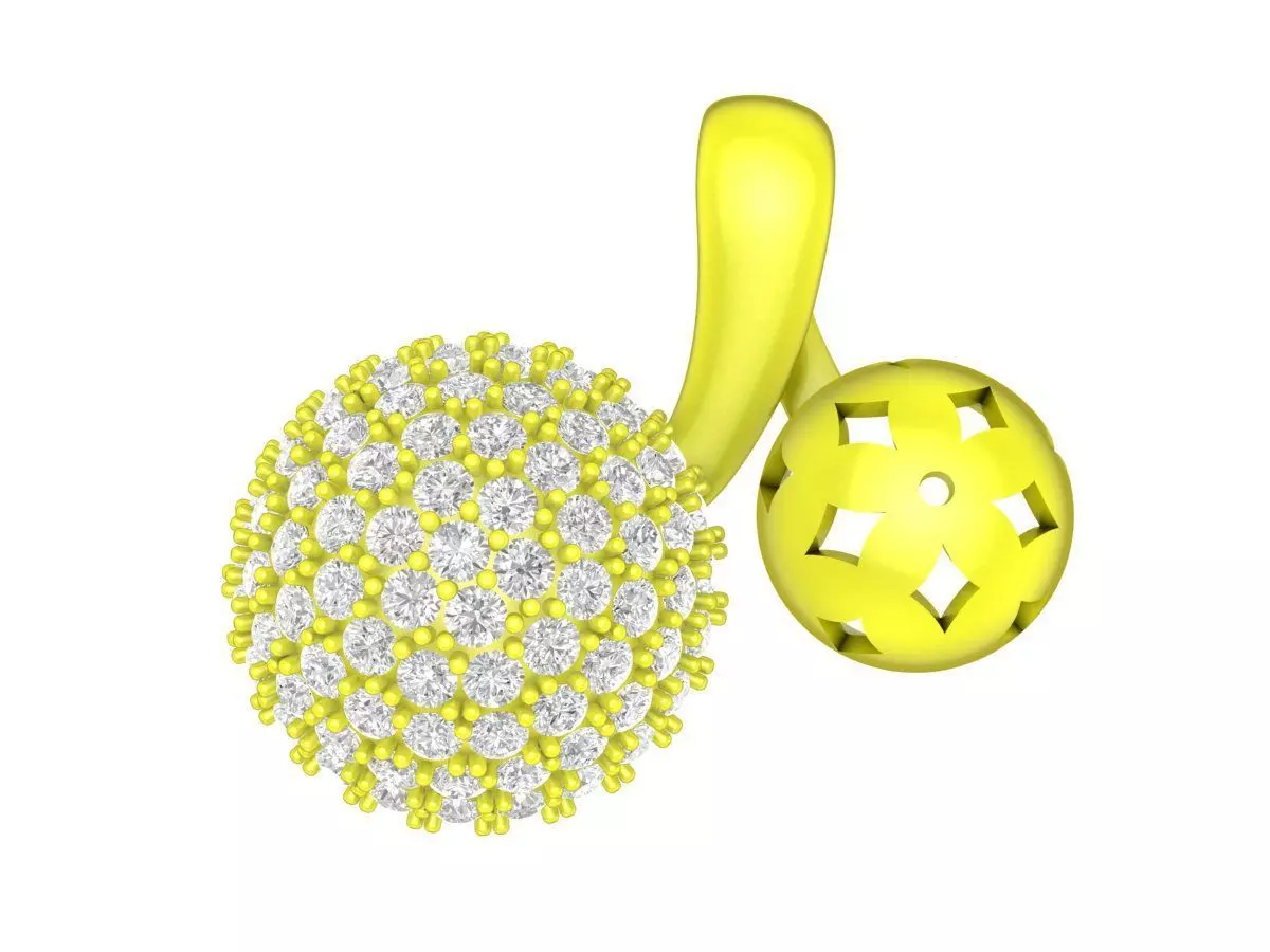 7882 diamond ball charm pendant 3D print model_0