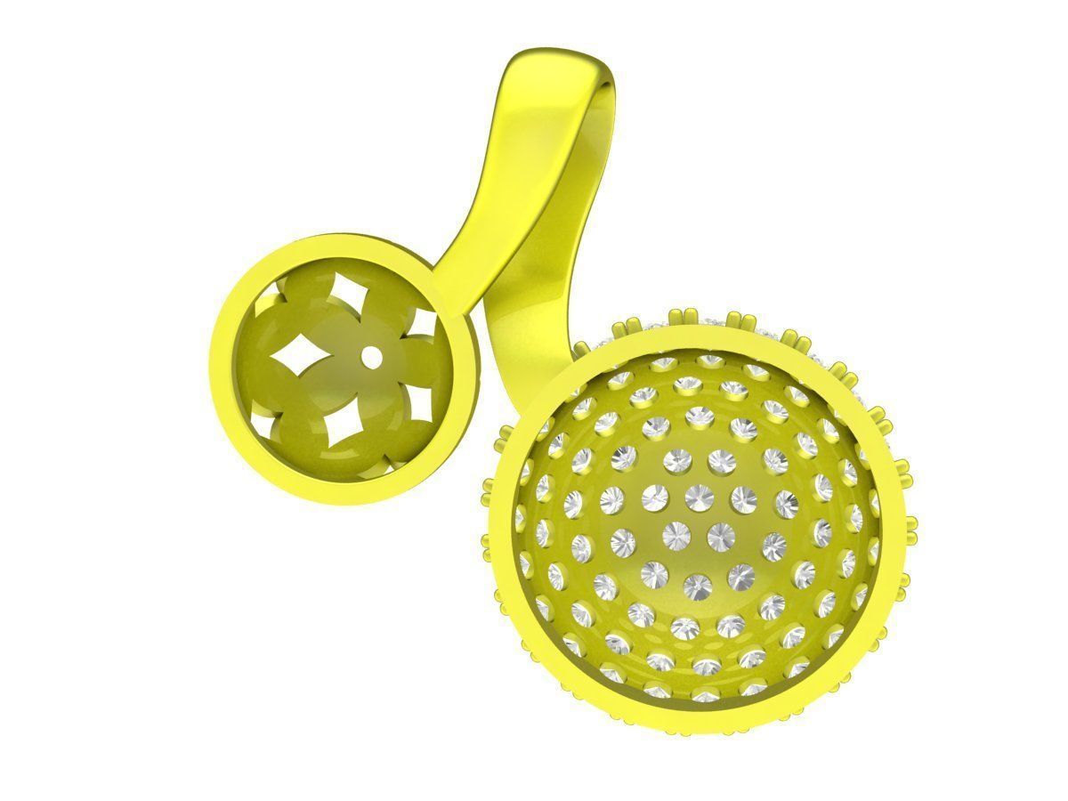 7882 diamond ball charm pendant 3D print model_3