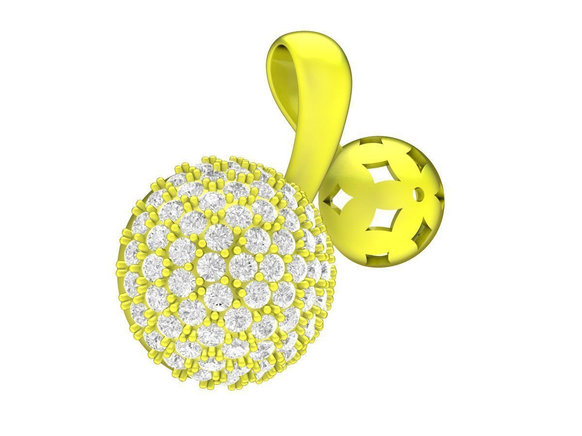 7882 diamond ball charm pendant 3D print model_4