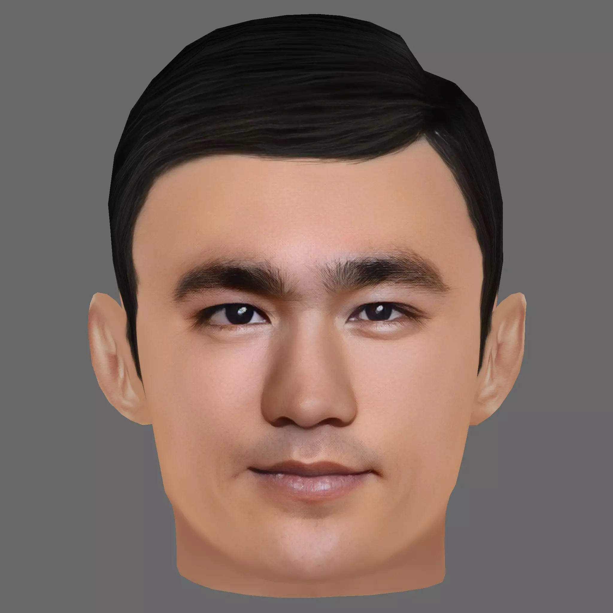 Bruce Lee Head - Low poly head for game Low-poly 3D model_0