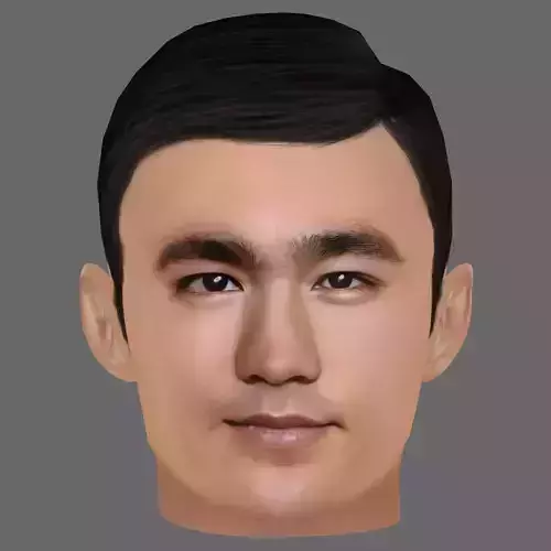 Bruce Lee Head - Low poly head for game