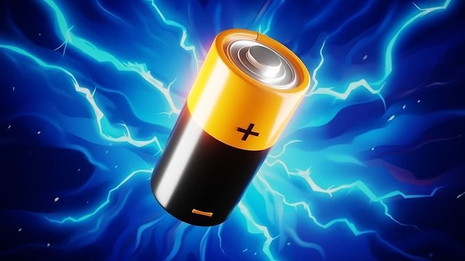 Stylized Battery Cell 3D Model 3D model