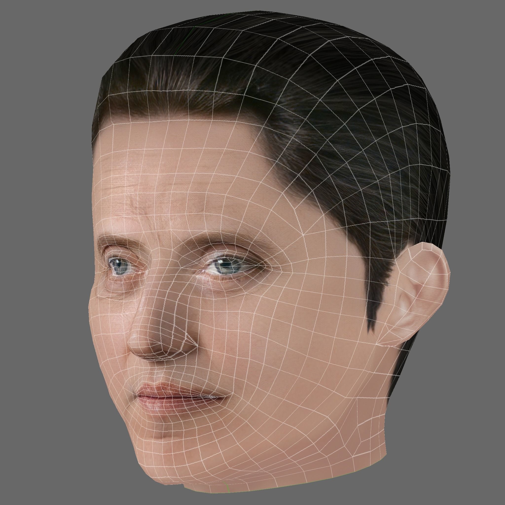 Christopher Walken Head - Low poly head for game Low-poly 3D model_7