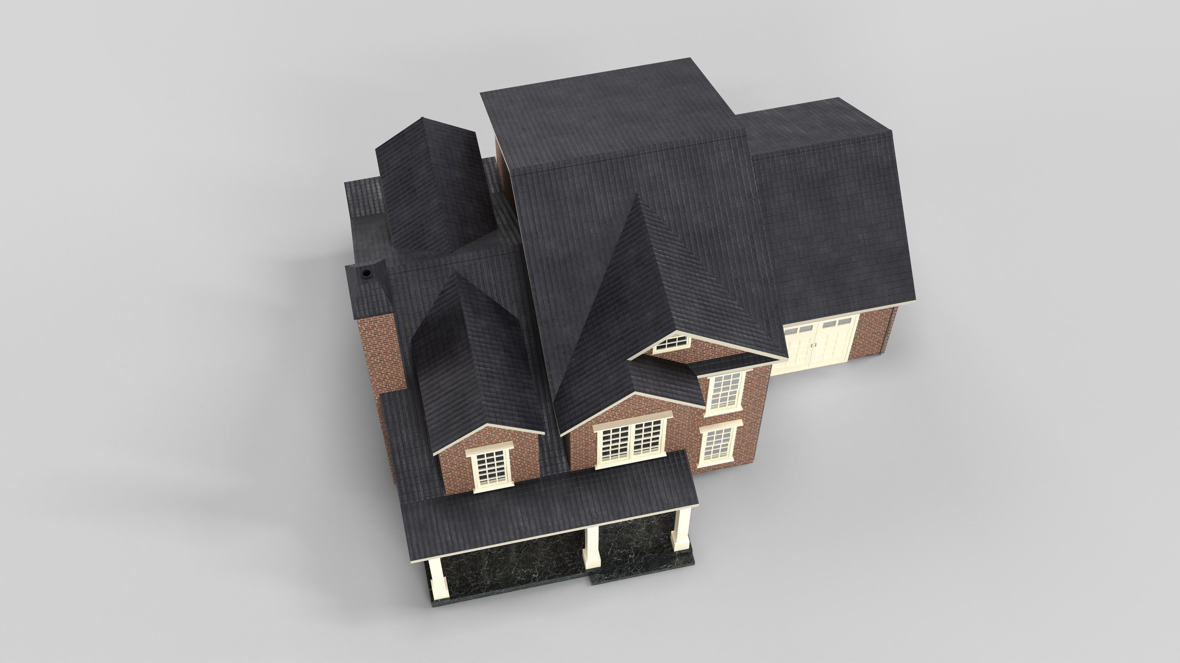 British House Design 14T4 Low-poly 3D model_4