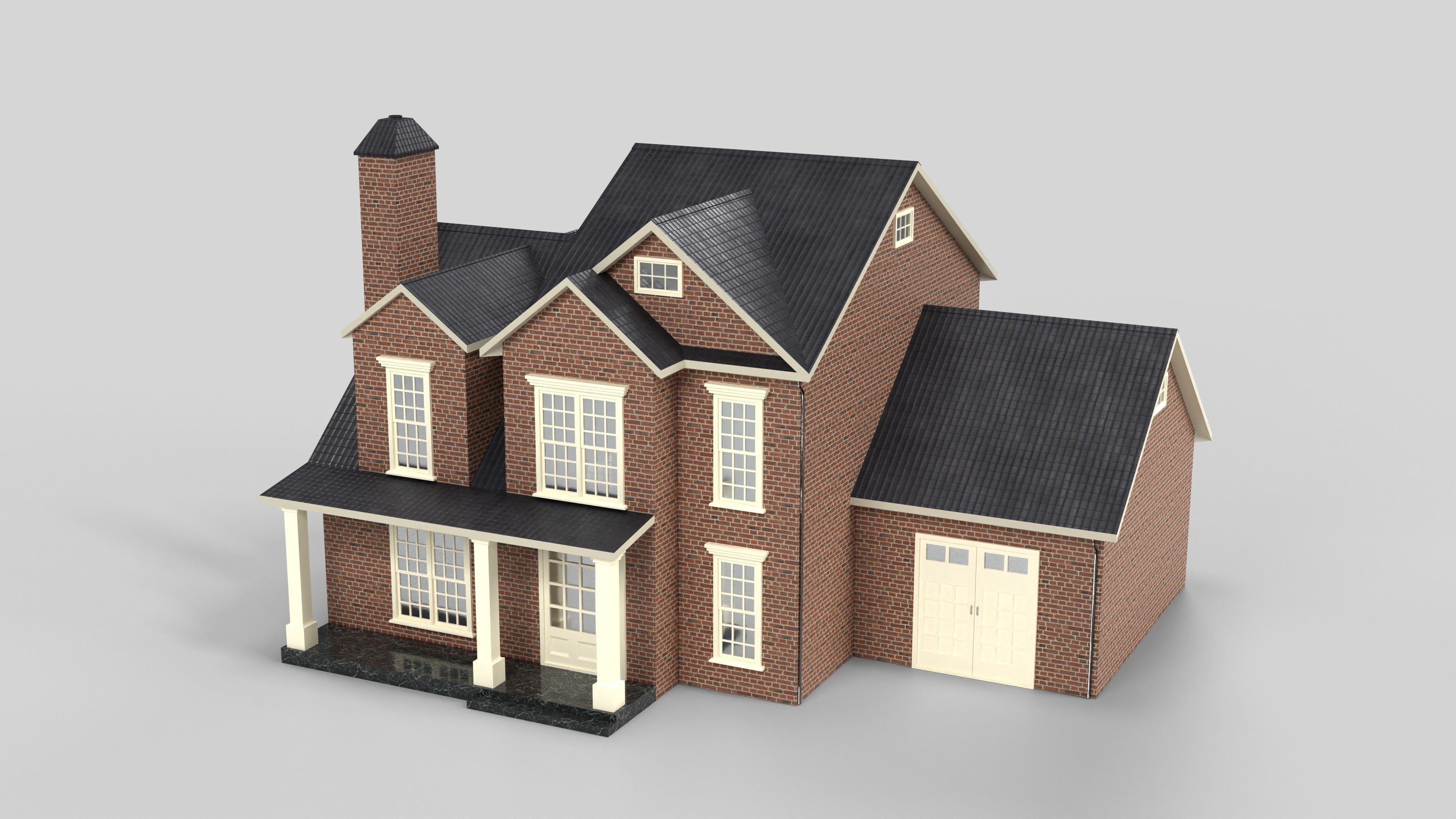 British House Design 14T4 Low-poly 3D model_5