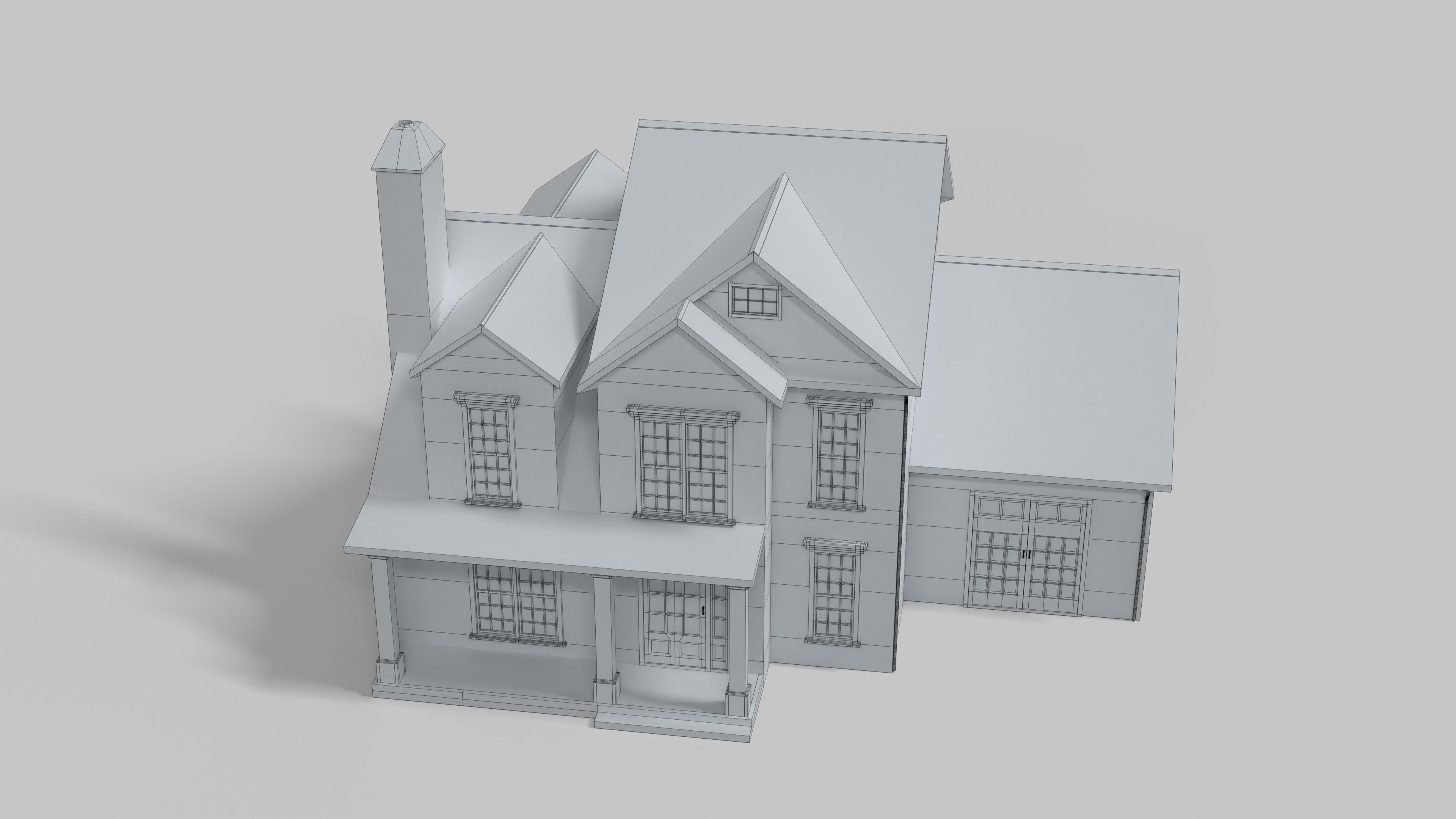 British House Design 14T4 Low-poly 3D model_6