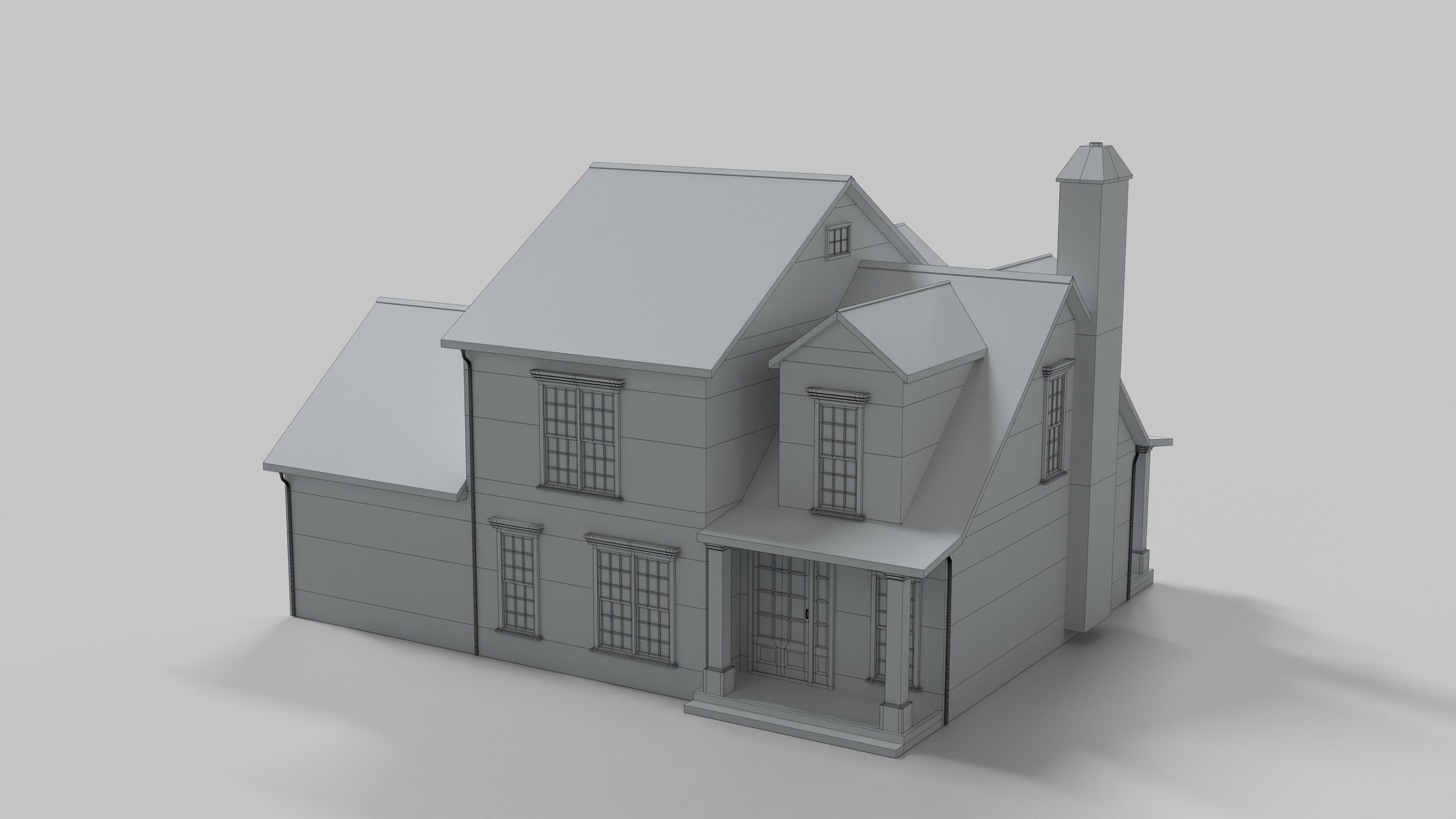British House Design 14T4 Low-poly 3D model_7