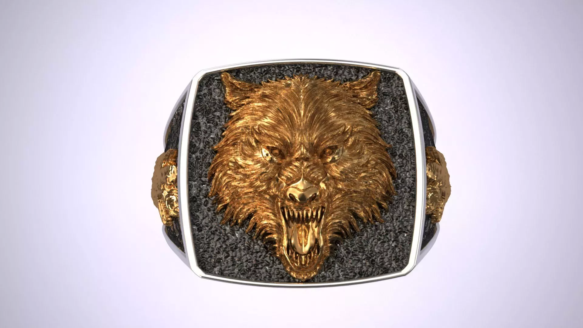 Men Wolf Gift Ring 3D print model