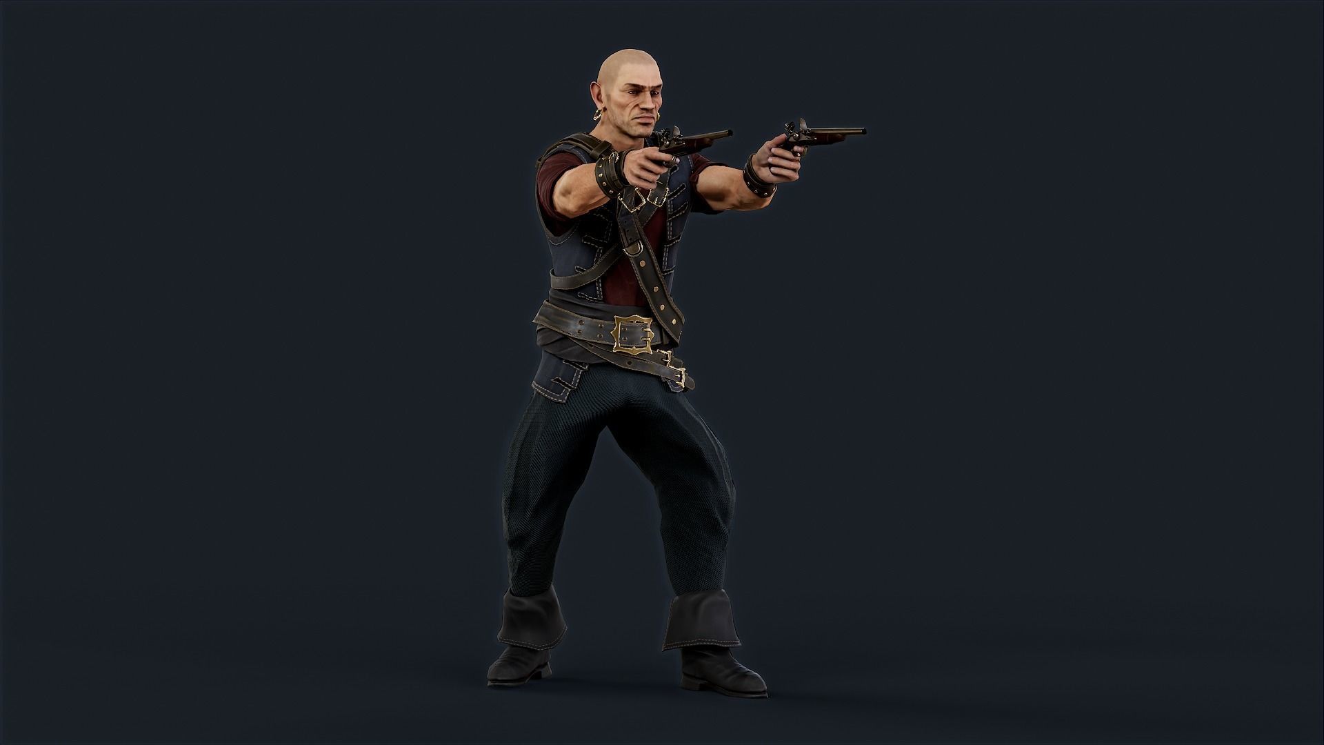 ROBBER5 Low-poly 3D model_5