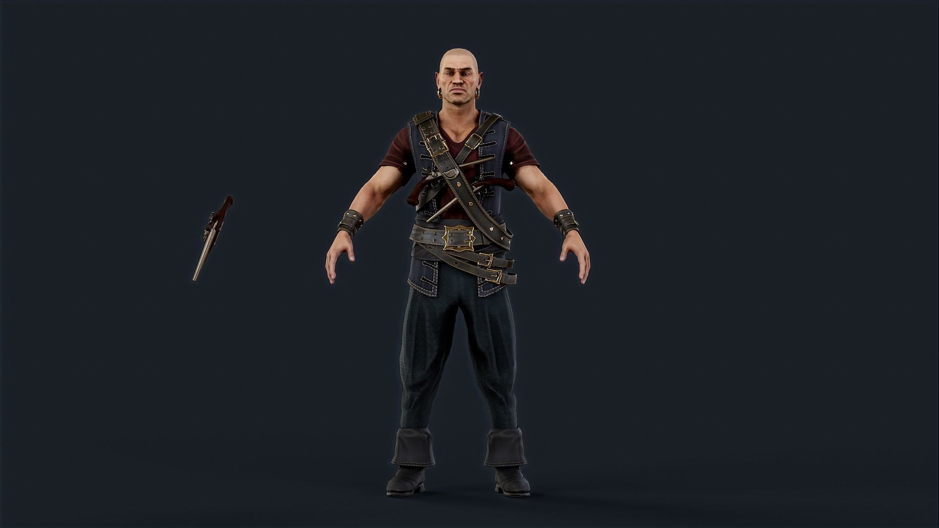 ROBBER5 Low-poly 3D model_6