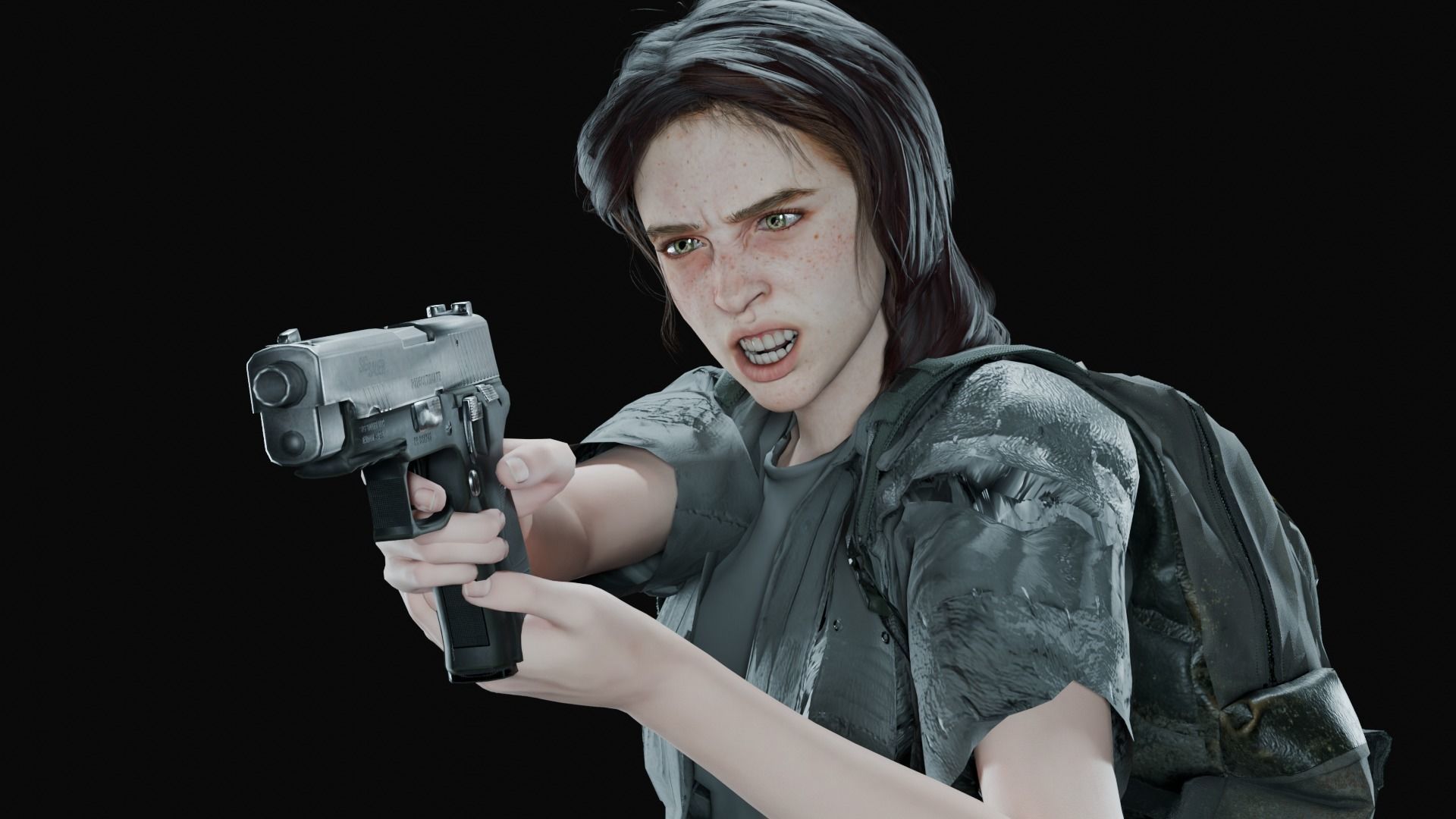 Ellie Williams Low-poly 3D model_4