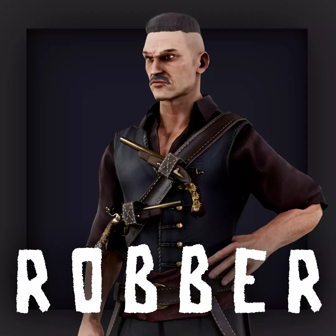 ROBBER8 Low-poly 3D model