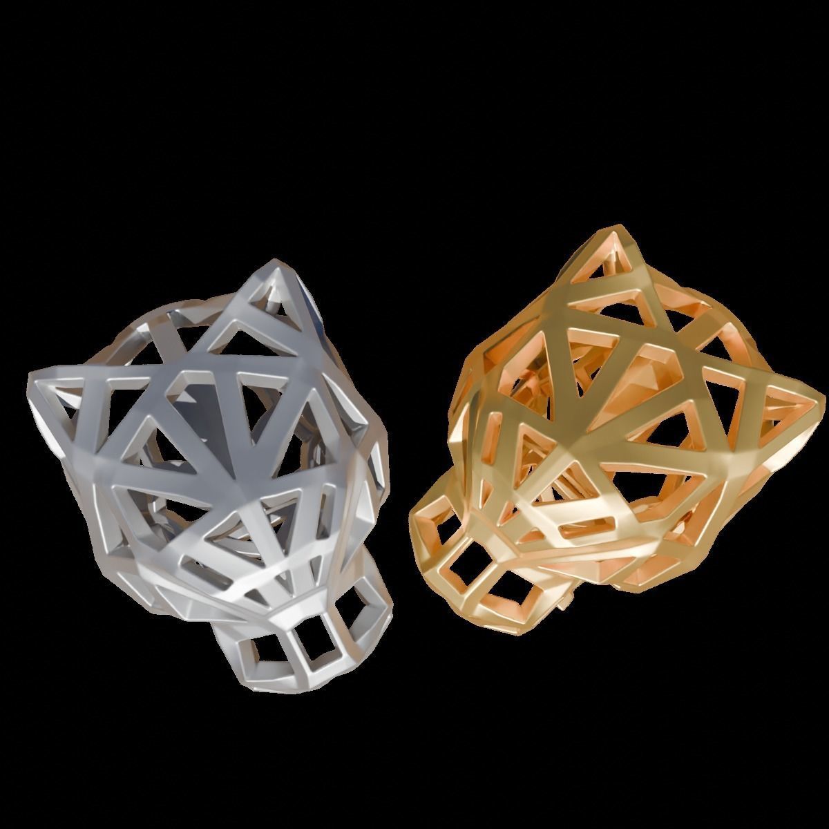 Panther ring 3D print model_1