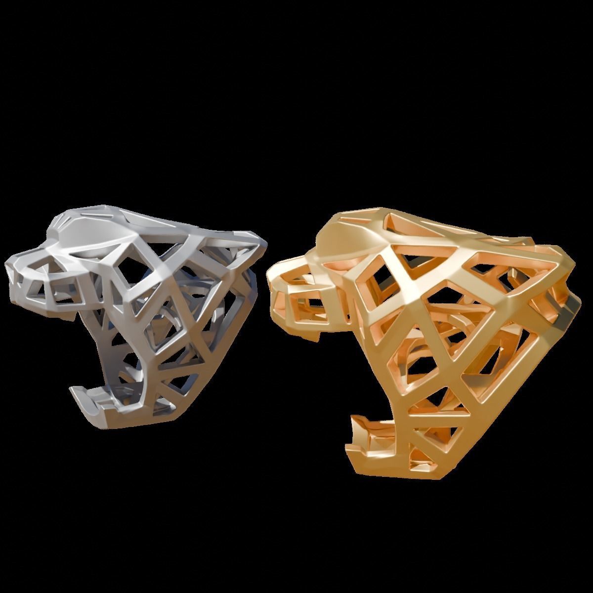 Panther ring 3D print model_2