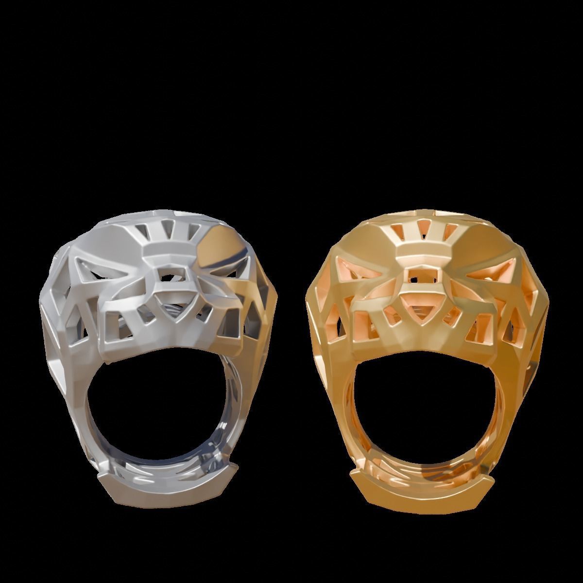 Panther ring 3D print model_3