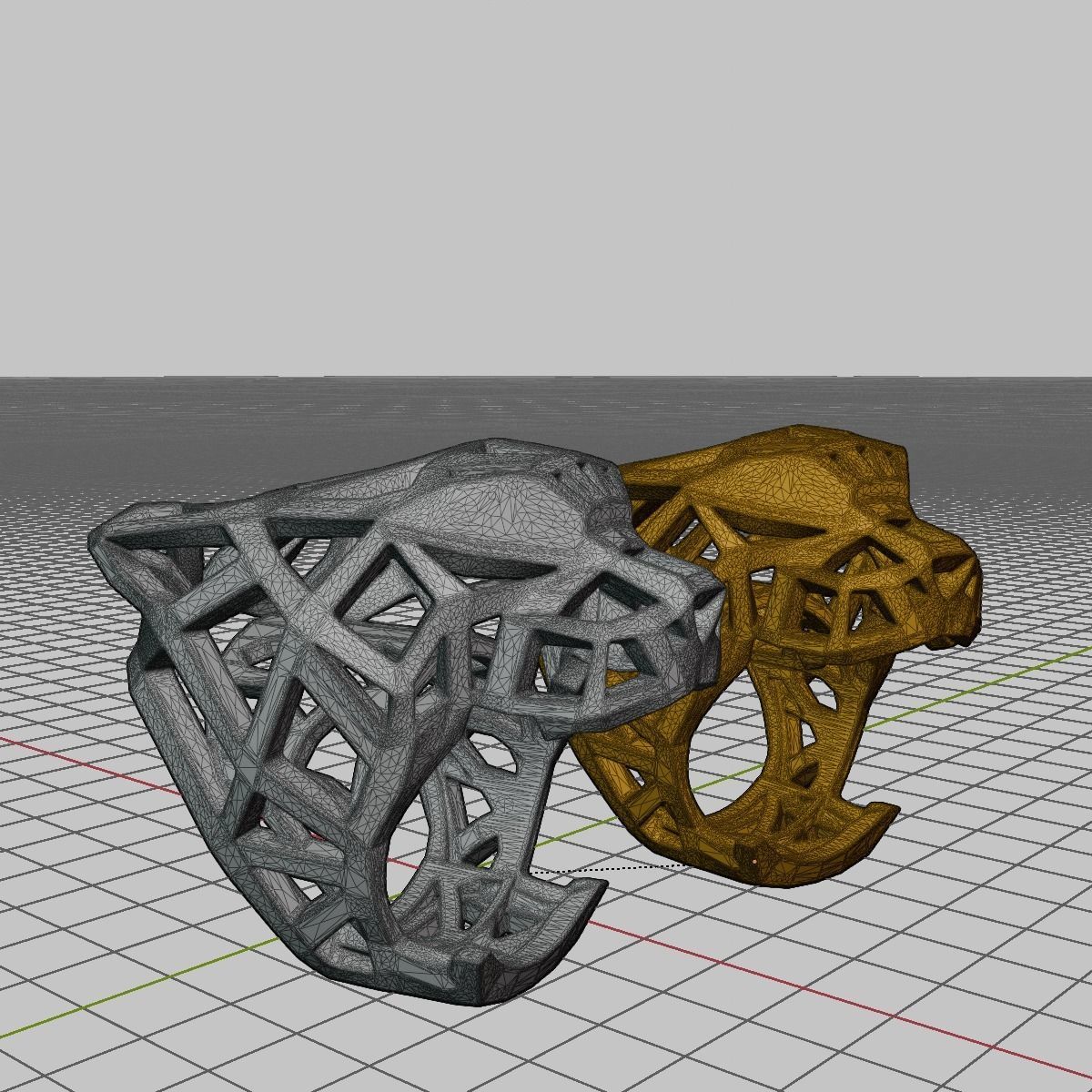 Panther ring 3D print model_5