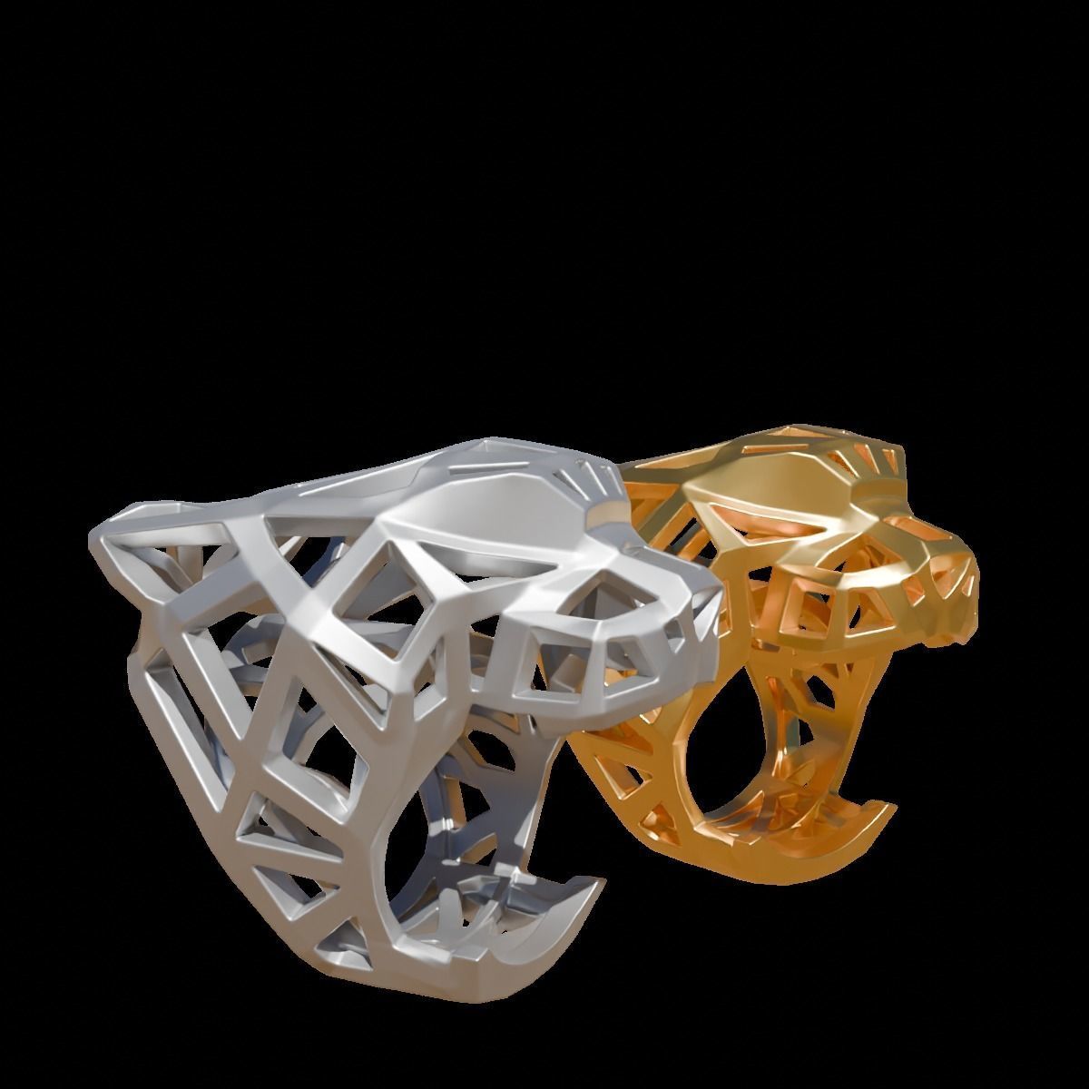Panther ring 3D print model_4