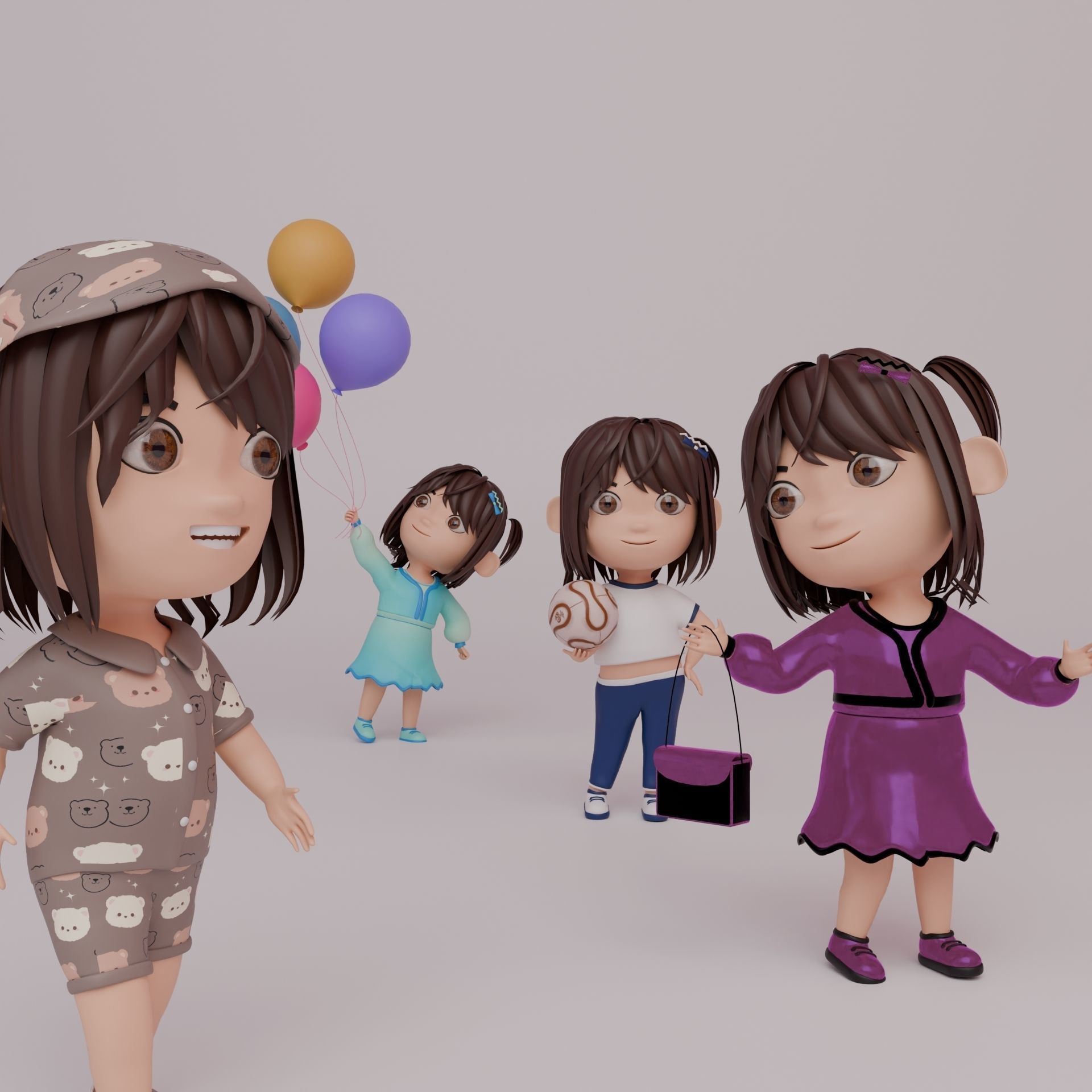 Tinny - Girl Rigged Character-2 3D model_7