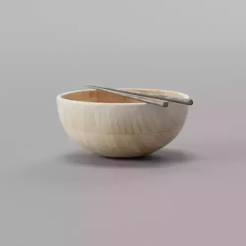 Wooden bowl with chopsticks