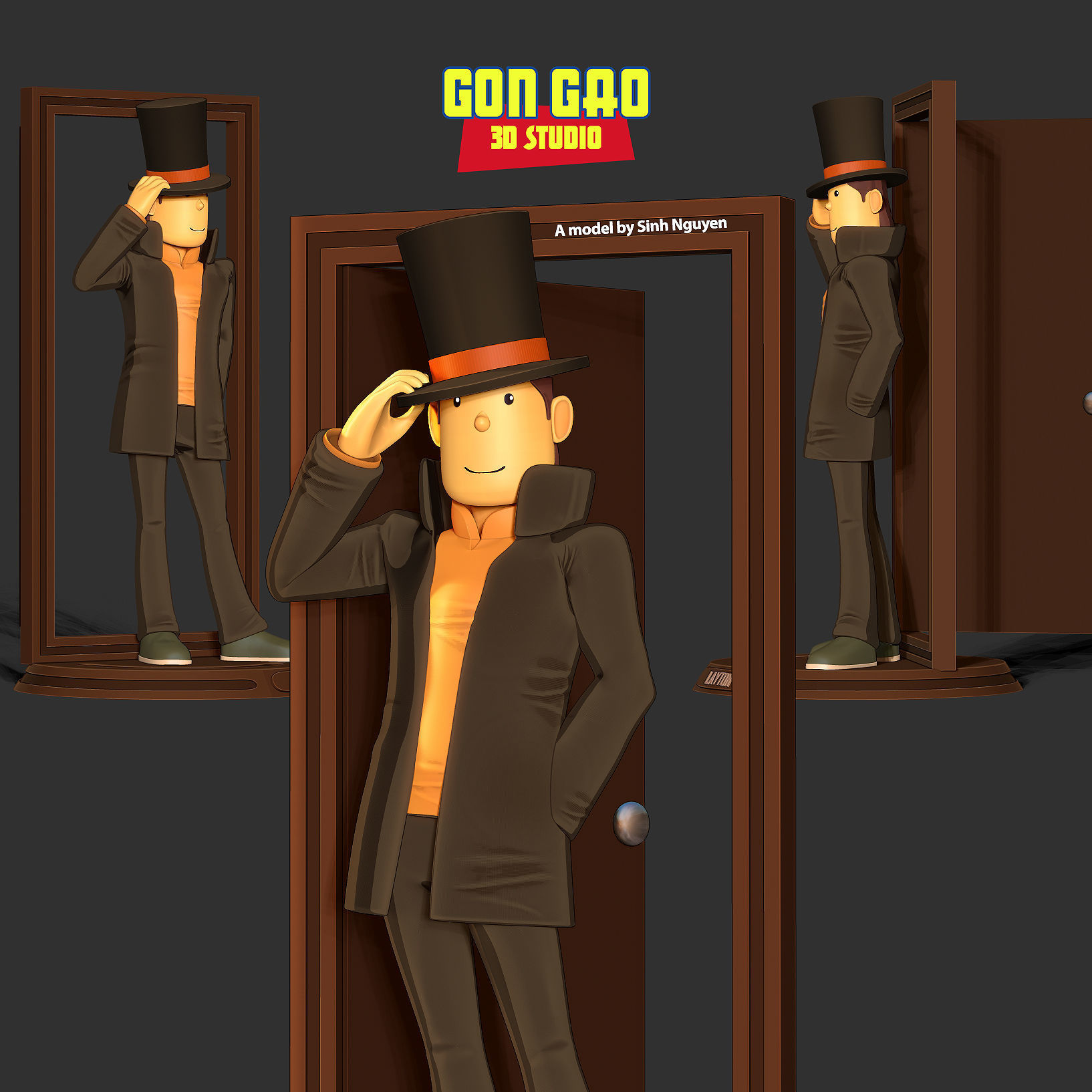 Professor Layton 3D print model_1